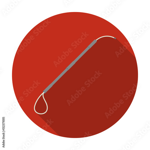 Pet capture noose icon in flat style isolated on white background. Veterinary clinic symbol stock vector illustration.