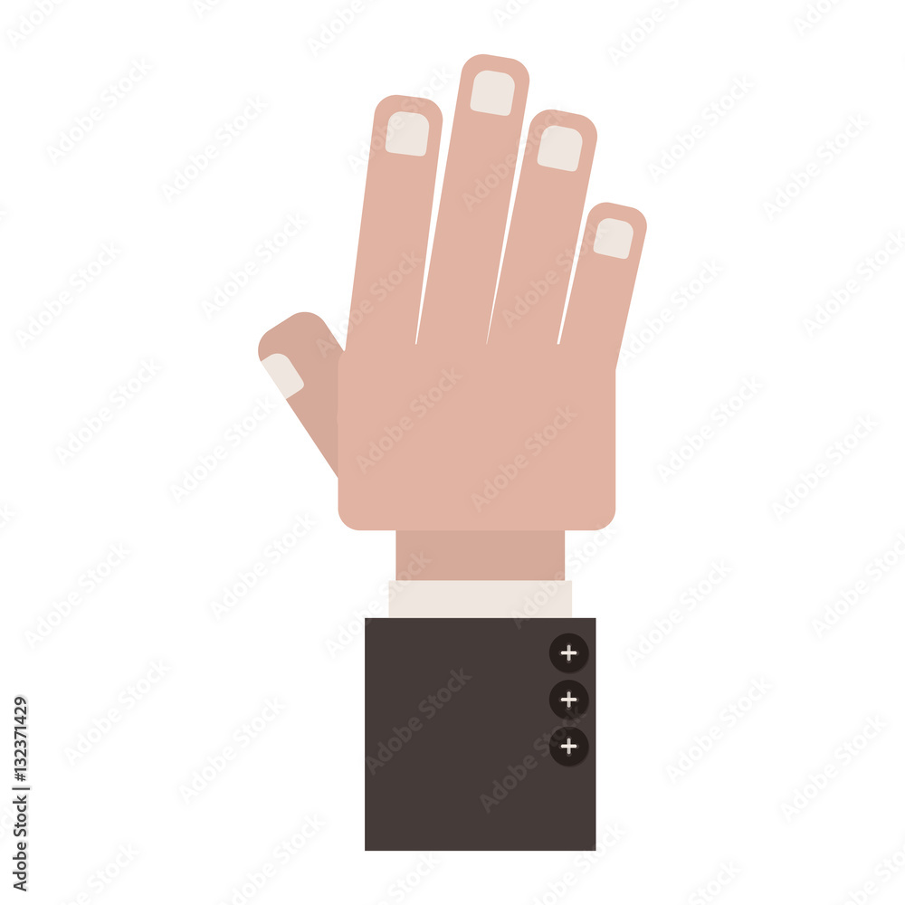 Obraz premium front view hand with side fingers vector illustration