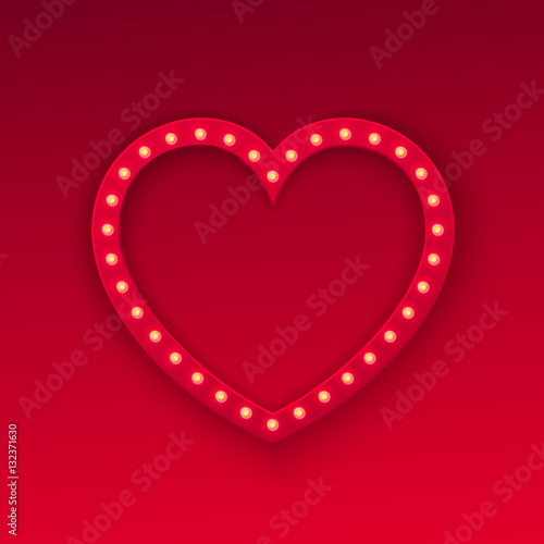 Heart retro light banner. Vector illustration eps 10