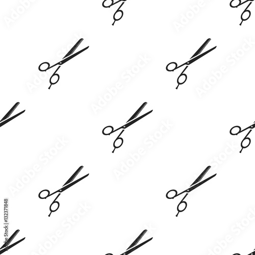 Thinning shears icon in black style isolated on white background. Hairdressery pattern stock vector illustration.