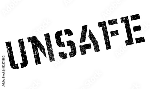 Unsafe rubber stamp. Grunge design with dust scratches. Effects can be easily removed for a clean, crisp look. Color is easily changed.