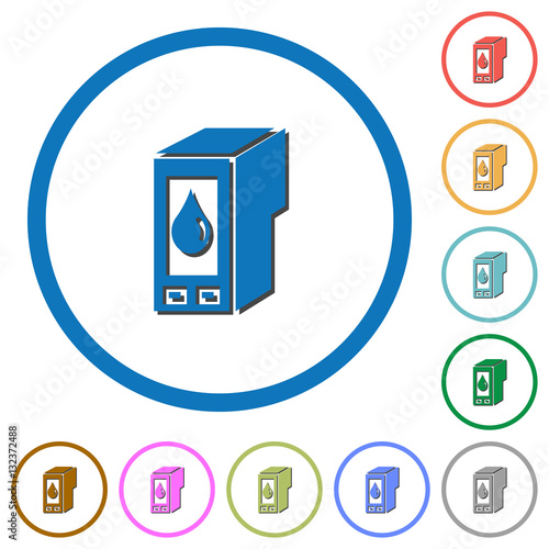 Ink cartridge icons with shadows and outlines