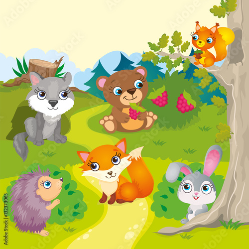 Cute Cartoon Forest Animals 