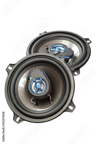 Car speakers isolated on a white background