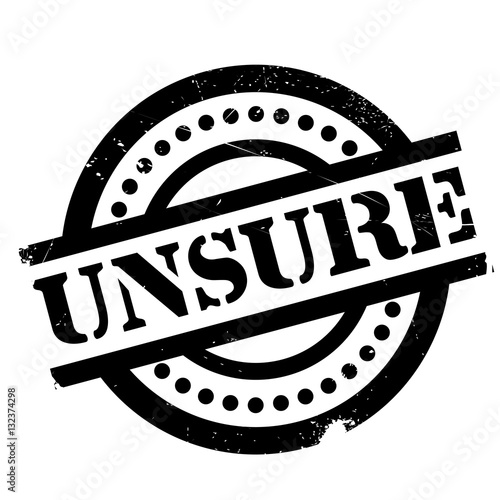Unsure rubber stamp. Grunge design with dust scratches. Effects can be easily removed for a clean, crisp look. Color is easily changed.