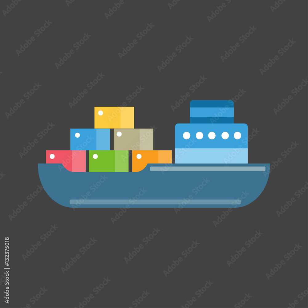 Sea ship transport vector. Sea ship transport vector.