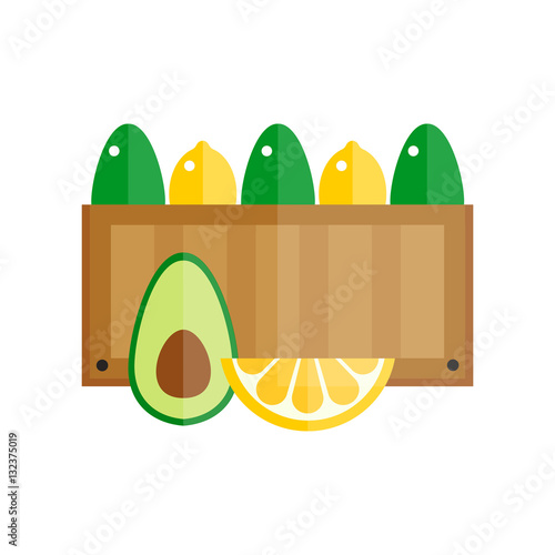 Boxes fuits shipping container vector.