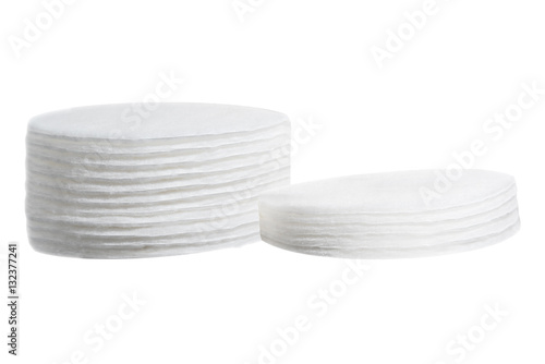 Two cotton sponges pod isolated on white background.Design for the beauty, medicine and cosmetics industry