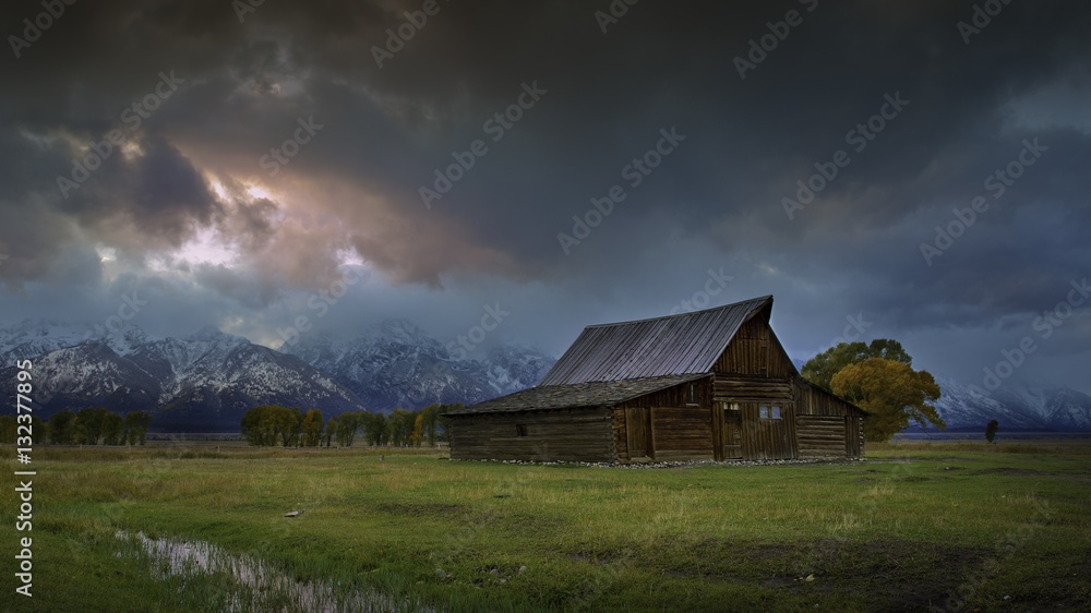 Mormon Barn at Sunset