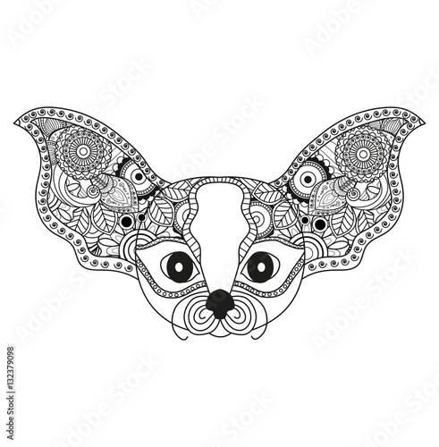 Vector illustrator of a fantasy animal mandala for coloring book,animale immaginario mandala vettoriale da colorare