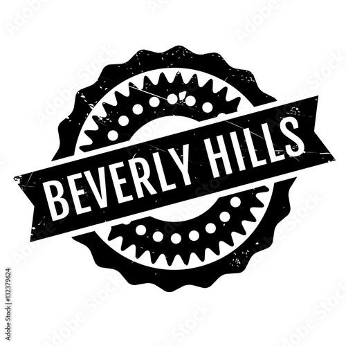 Beverly Hills rubber stamp. Grunge design with dust scratches. Effects can be easily removed for a clean, crisp look. Color is easily changed.