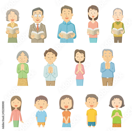 キリスト教・教会：賛美歌／祈り／礼拝／大人／子ども