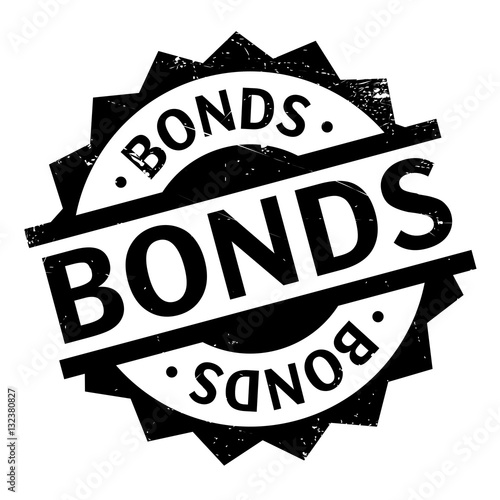 Bonds rubber stamp. Grunge design with dust scratches. Effects can be easily removed for a clean, crisp look. Color is easily changed.