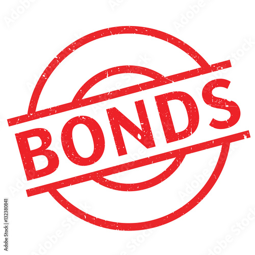 Bonds rubber stamp. Grunge design with dust scratches. Effects can be easily removed for a clean, crisp look. Color is easily changed.