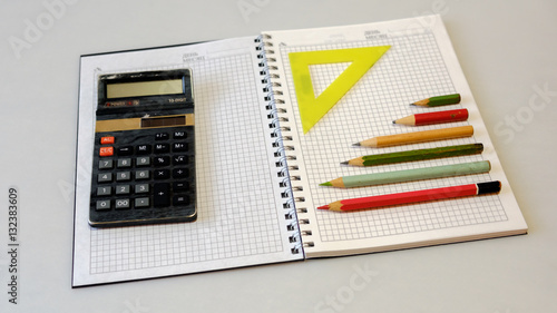 notebook notebook calculator pencil