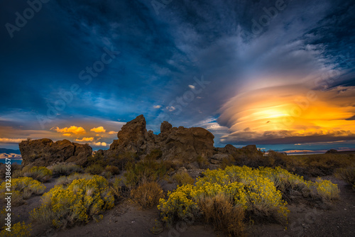 Pyramid Lake Nevada Tufas at Sunset