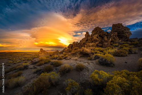 Pyramid Lake Nevada Tufas at Sunset