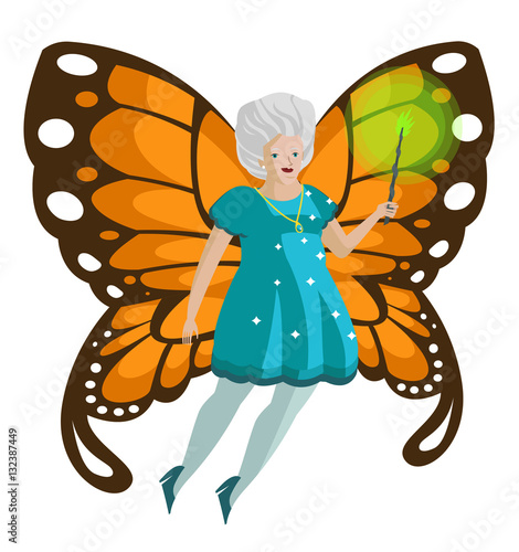 fairy godmother grandmather magical with wand