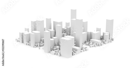 City Landscape, 3D rendering of  Big City © ikonacolor