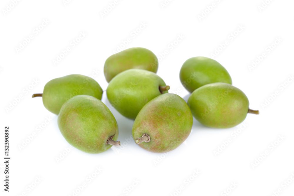 fresh green olive on white background fresh green olive on white background