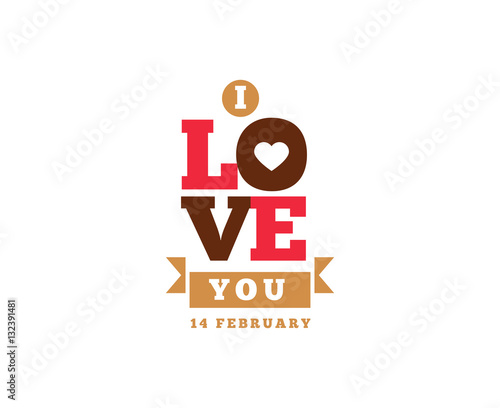 Happy Valentines day typography. Vector design.
