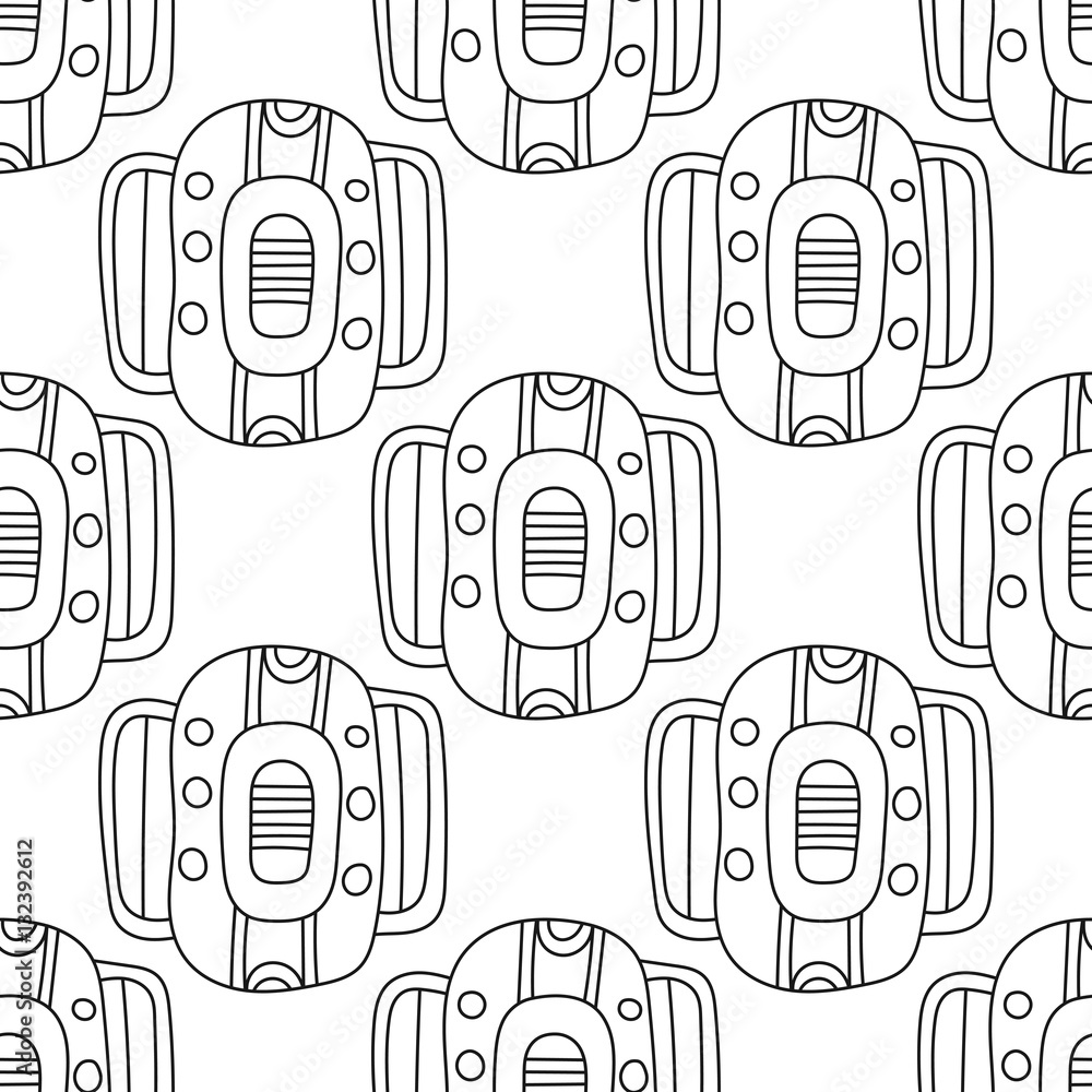 Black and white decorative seamless pattern for coloring book. Stock ...
