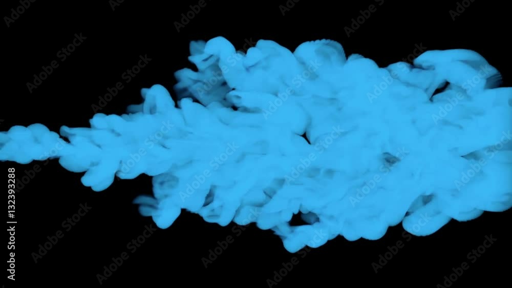 stylized blue Ink spread in underwater on black background, ink background for motion design, ink injection into the fluid. 3d render voxel graphics. Version 1 stylized blue Ink spread in underwater on black background, ink background for motion design, ink injection into the fluid. 3d render voxel graphics. Version 1