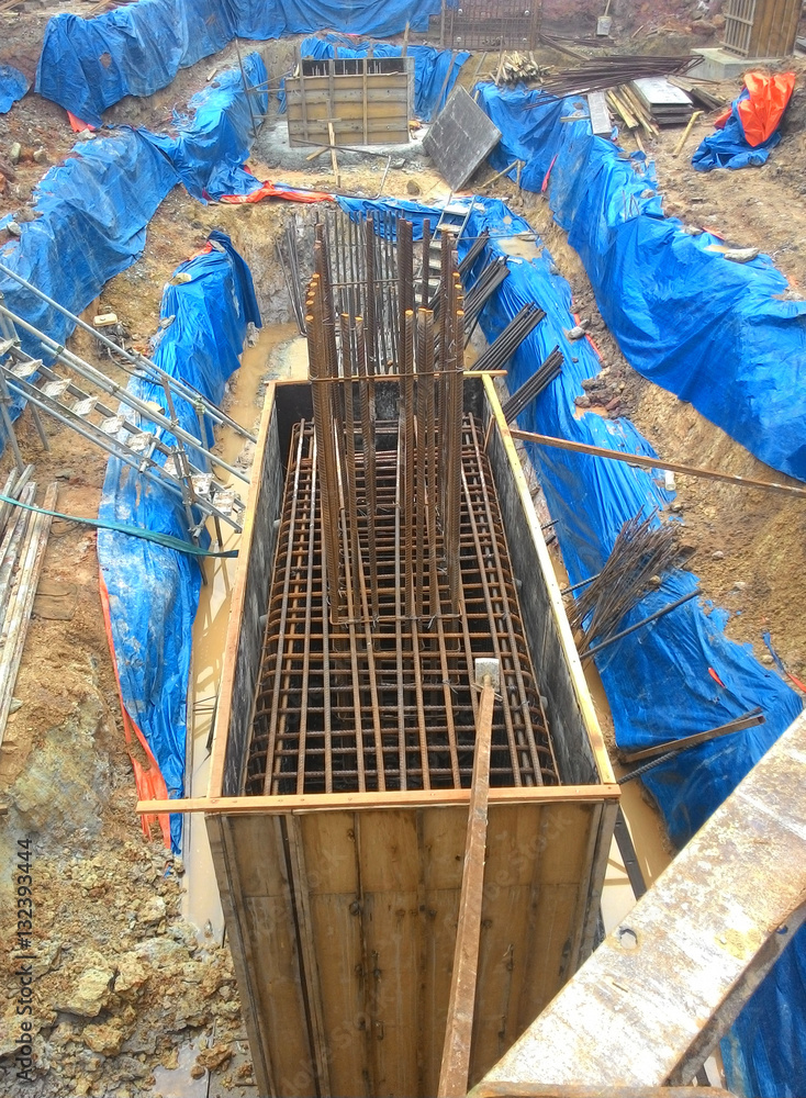 Pile Cap Form Work With Reinforcement Bar In It At Construction Site In Selangor Malaysia Stock Photo Adobe Stock