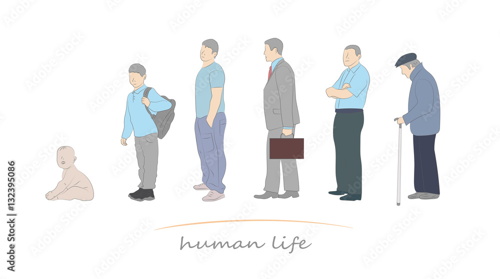human life at different ages. vector illustration human life at different ages. vector illustration