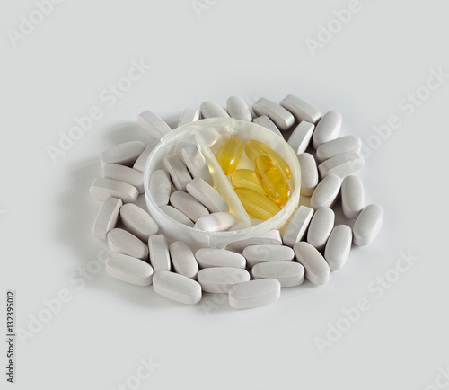 Vitamins and fish oil capsules sport nutrition