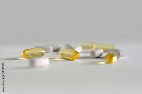 Vitamins and fish oil capsules sport nutrition