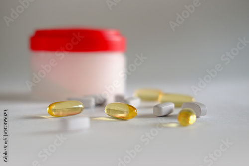Vitamins and fish oil capsules sport nutrition