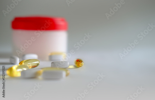 Vitamins and fish oil capsules sport nutrition