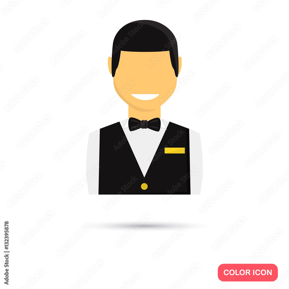 Casino dealer color flat icons Casino dealer color flat icons