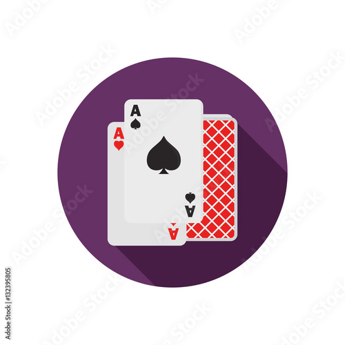 Pair of aces color flat icon