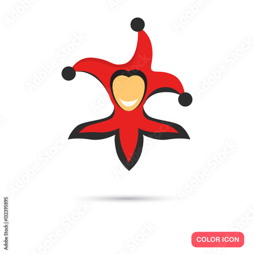 Playing card joker color flat icon