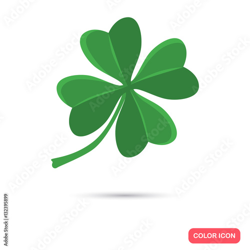 Quatrefoil clover for luck color flat icon