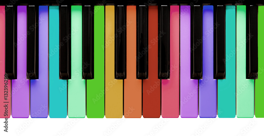 Obraz premium Rainbow piano keys