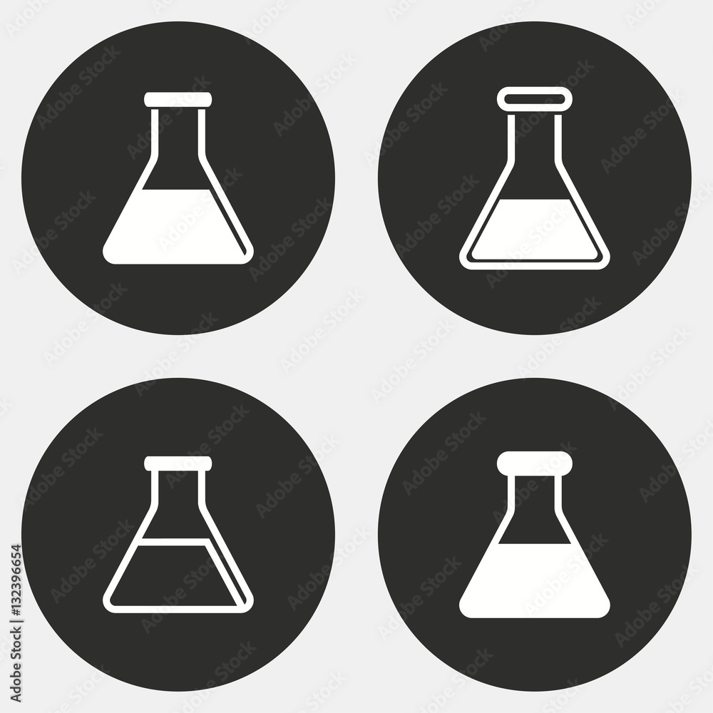 Flask icon set. Flask icon set.