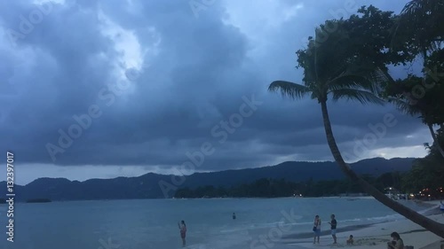 Timelapse of storm on the beach of Koh Samui photo