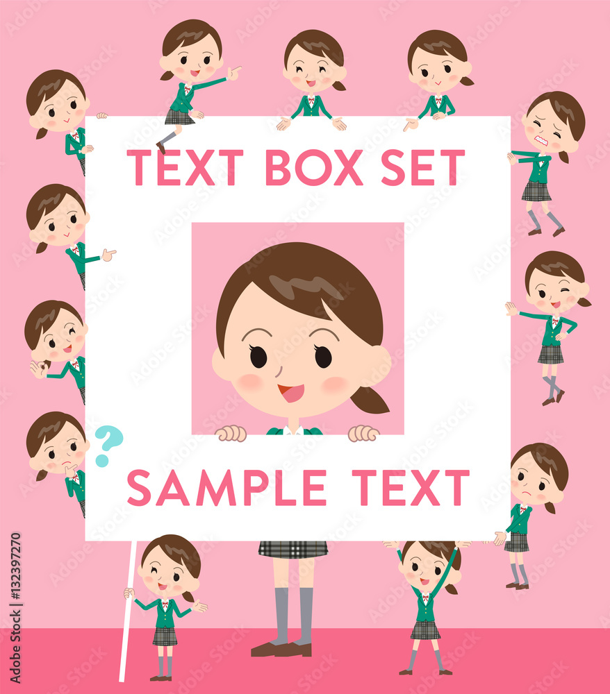 school girl Green Blazer text box school girl Green Blazer text box