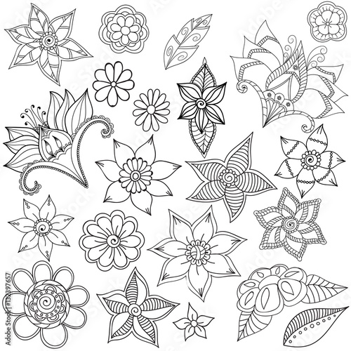 Zentangle abstract flowers. Doodle flower. Vector illustration