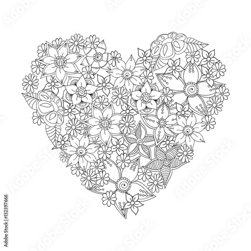 Zentangle abstract flowers. Doodle flower. Vector illustration