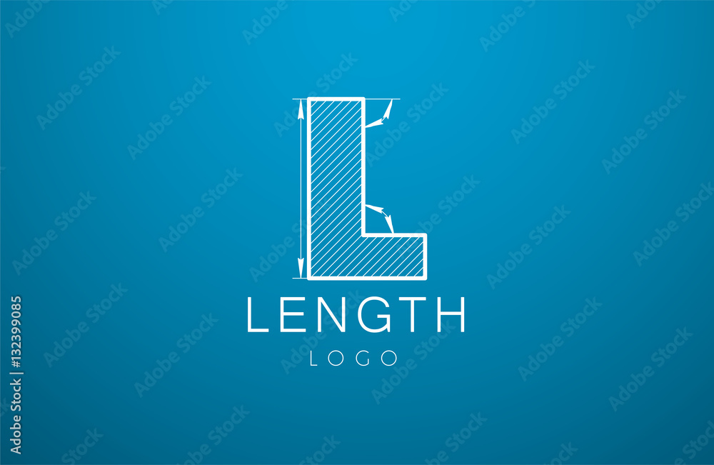 logo template letter L  in the style of a technical drawing.