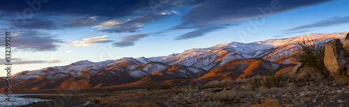 Snow capped mountain in the Virginia Range near Pyramid Lake, Nevada © neillockhart
