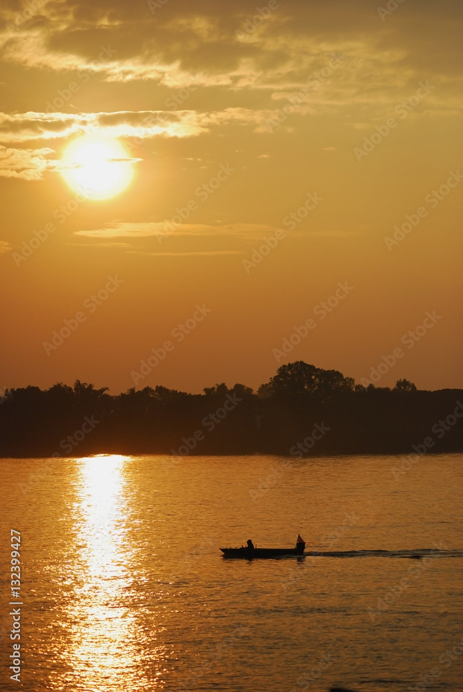 Golden sky at Mekong river No.3