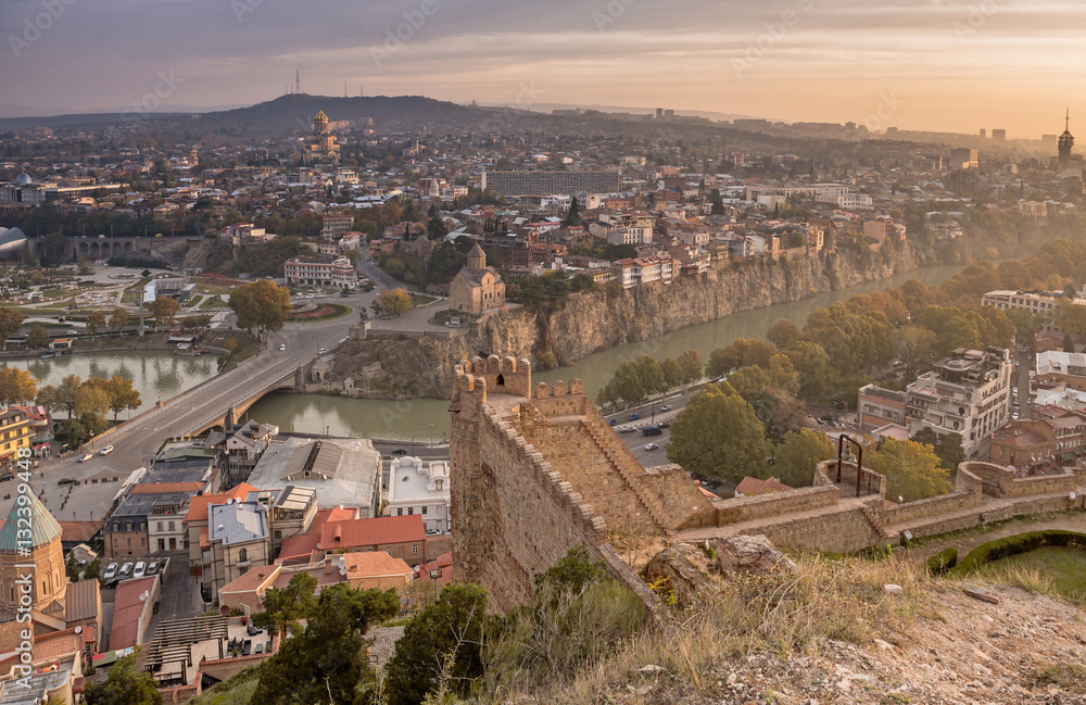Fototapeta premium views of Tbilisi bird's-eye view