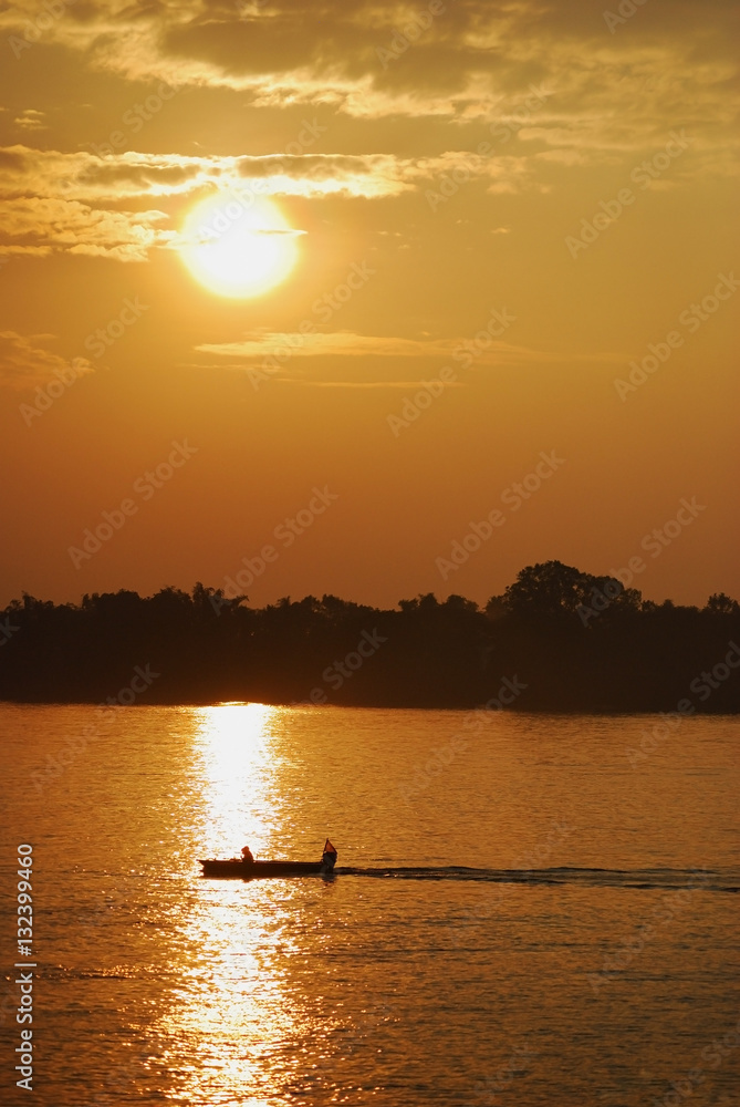 Golden sky at Mekong river No.2