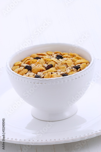 Delicious organic muesli cereal