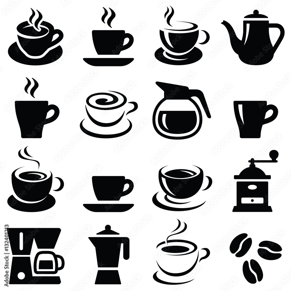 Coffee cup icon collection - vector silhouette and illustration Stock  Vector | Adobe Stock